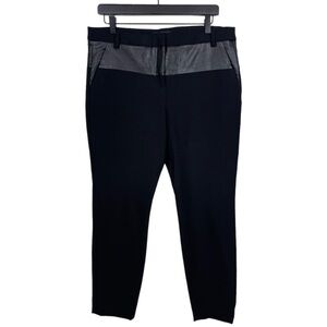 Tibi Womens Trousers Black Tapered Career Faux Leather Size 10